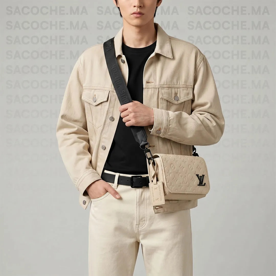 Sacoche LV monogram Beige : Main & Bandoulière