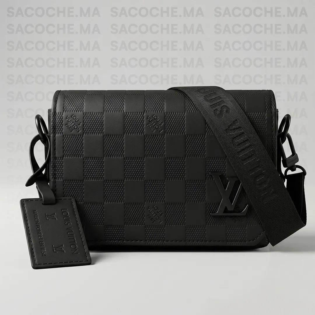 Sacoche LV damier noir : Main & Bandoulière
