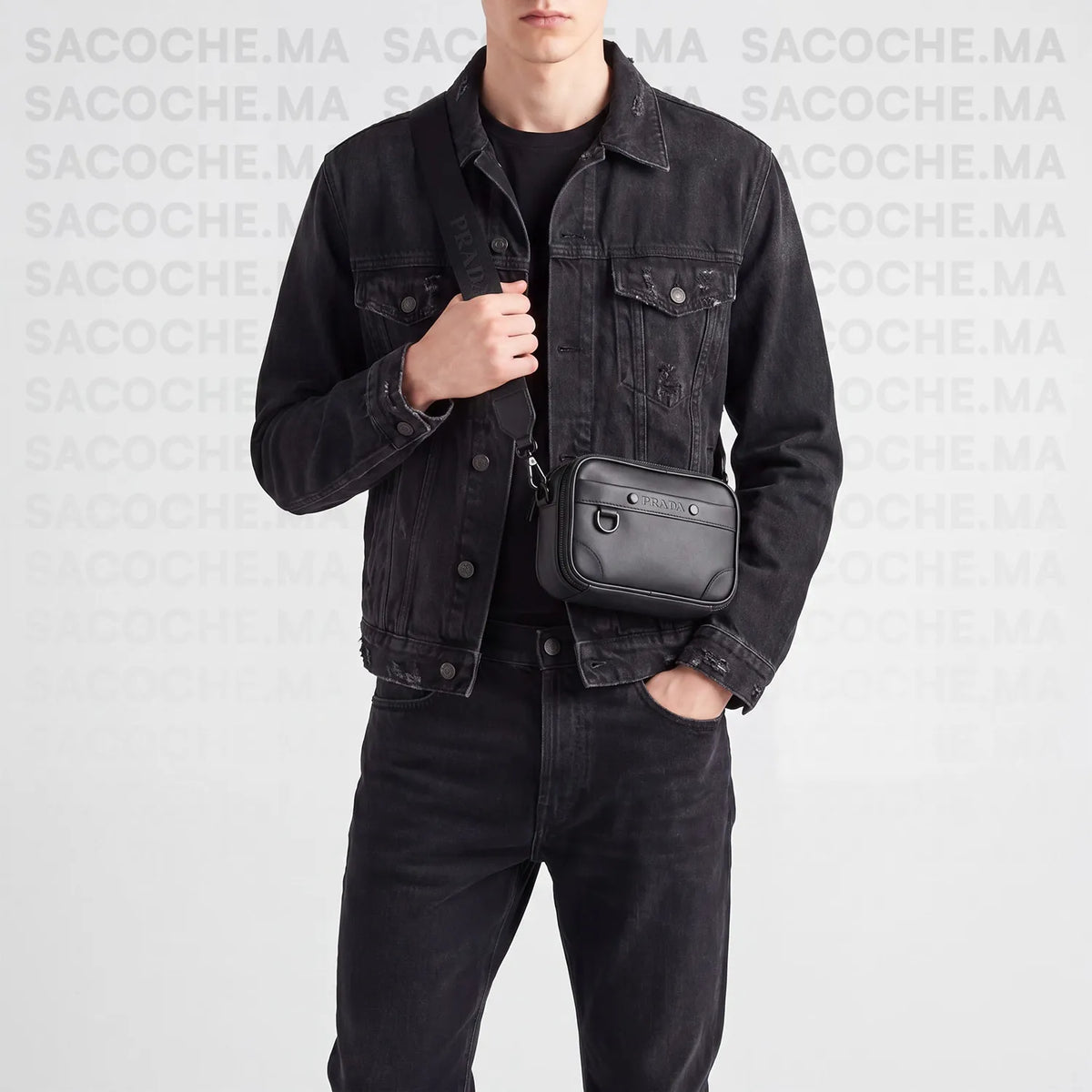 Pochette bandoulière PR.A.DA Simple noir