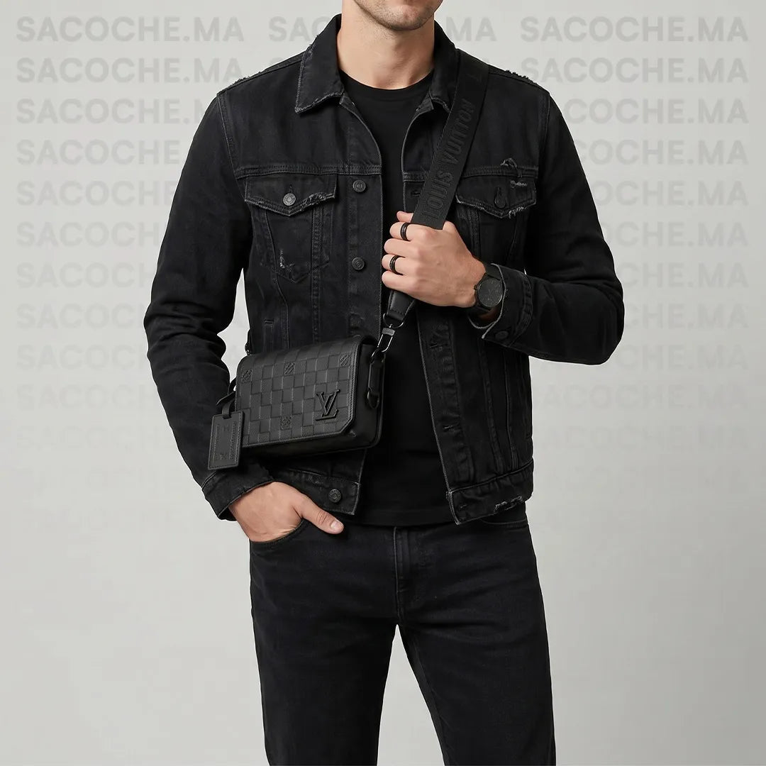 Sacoche LV damier noir : Main & Bandoulière