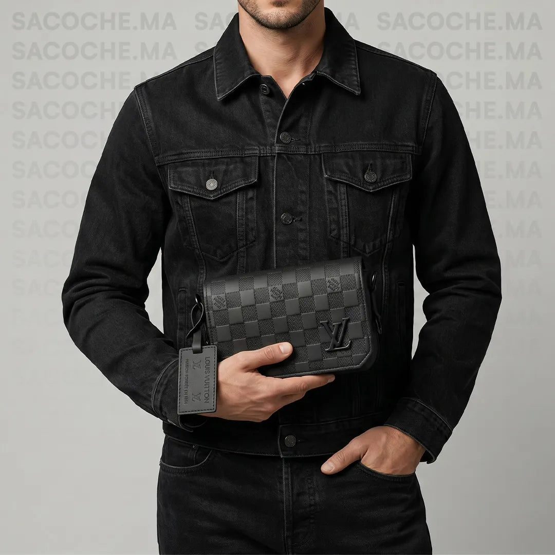 Sacoche LV damier noir : Main & Bandoulière