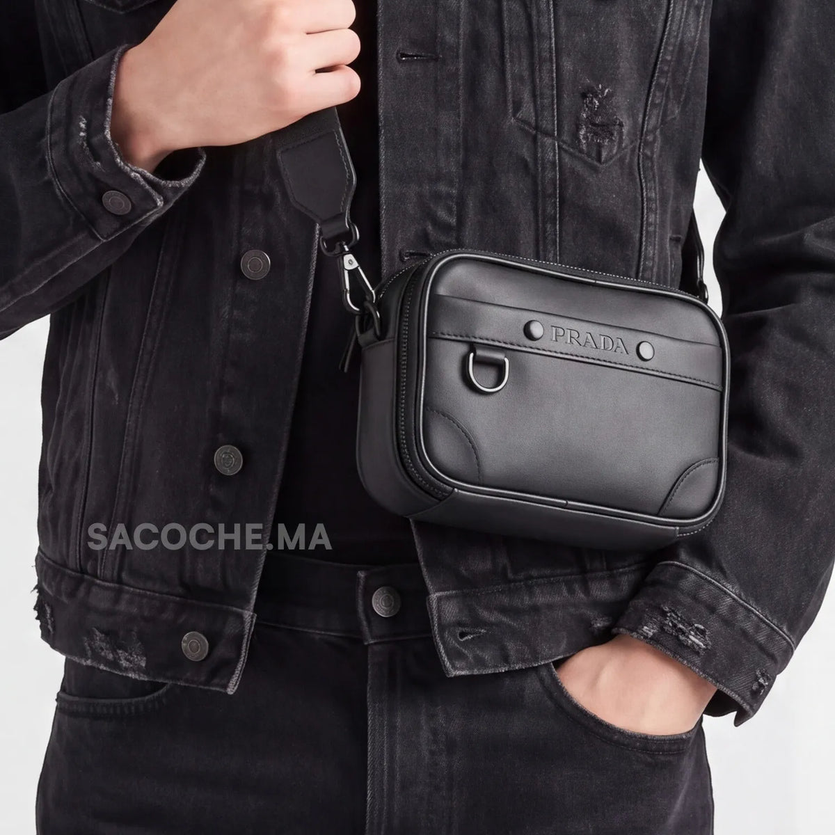 Pochette bandoulière PR.A.DA Simple noir