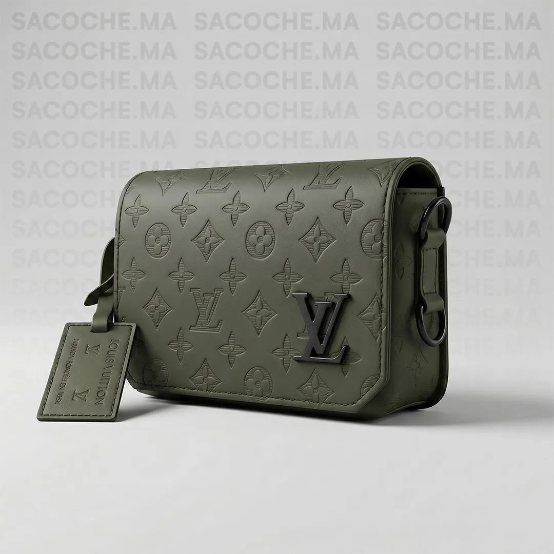 Sacoche LV monogram kaki : Main & Bandoulière