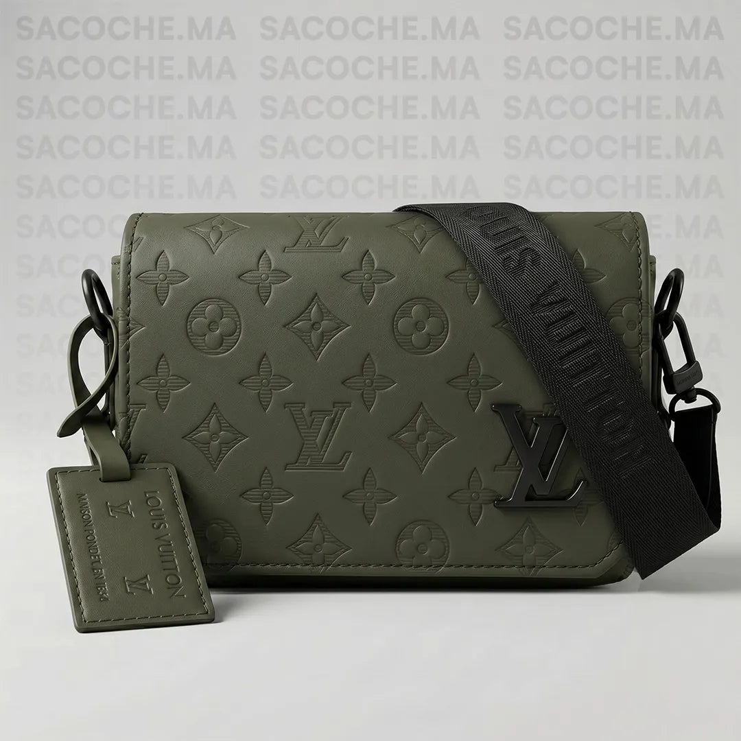 Sacoche LV monogram kaki : Main & Bandoulière