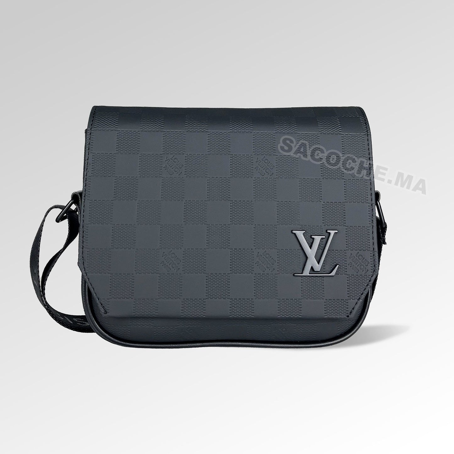 L.V Sac bandoulière Damier Noir – 24x20CM