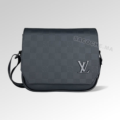 L.V Sac bandoulière Damier Noir – 24x20CM