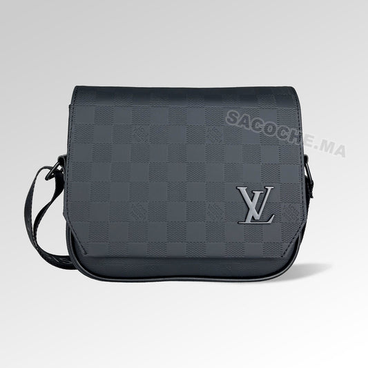 L.V Sac bandoulière Damier Noir – 24x20CM